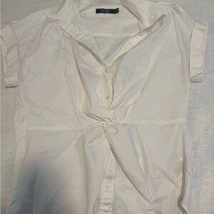 Lauren Ralph Lauren Ivory Short-Sleeve Blouse
